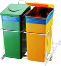 Vestavn odpadkov ko 2x15 L, vsuvn