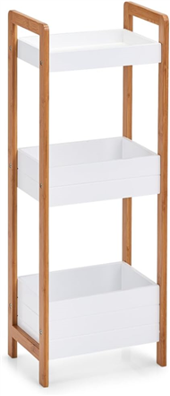 Koupelnov regl se 3 lonmi policemi, bambus/MDF, bl