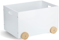 Dtsk box na hraky s koleky, MDF/borovice, bl