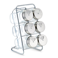 Sada sklen�n�ch ko�enek ve stojanu, 7d�ln�, sklo/nerezov� ocel