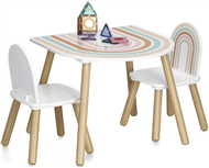 D�tsk� sedac� sada Duha, 3d�ln�, st�l a �idli�ky, MDF/borovice