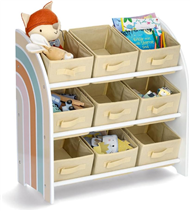 D�tsk� reg�l Duha, 3 police s 9 boxy, MDF / textil