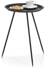 Odkládací stolek, kulatý, kovový, černý