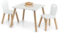 Zeller Dětská sada stůl a židličky, 3 dílná, bílá