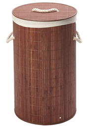 Koš na prádlo bambusový kulatý s víkem